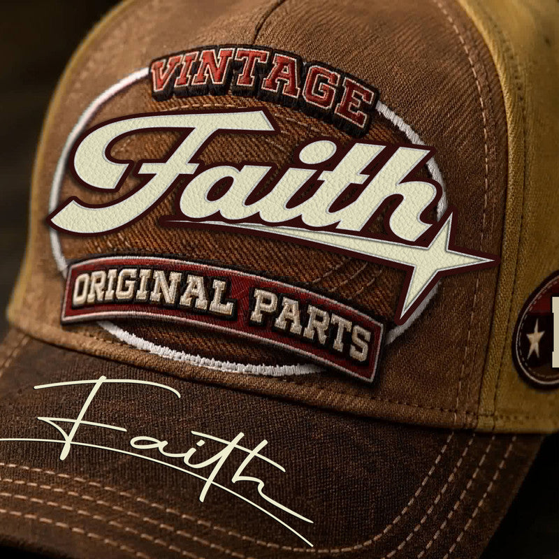 FAITH TC02 HH79  Personalized Name Baseball Cap, Vintage Retro Hat, Custom Gift for Him & Her