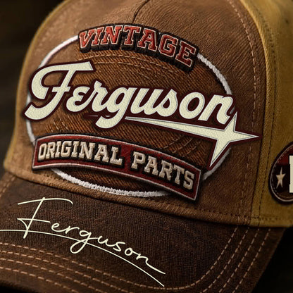 FERGUSON TC02 HH79  Personalized Name Baseball Cap, Vintage Retro Hat, Custom Gift for Him & Her