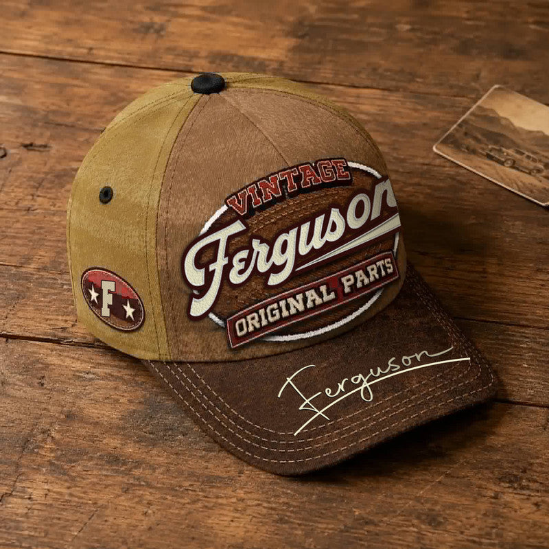 FERGUSON TC02 HH79  Personalized Name Baseball Cap, Vintage Retro Hat, Custom Gift for Him & Her