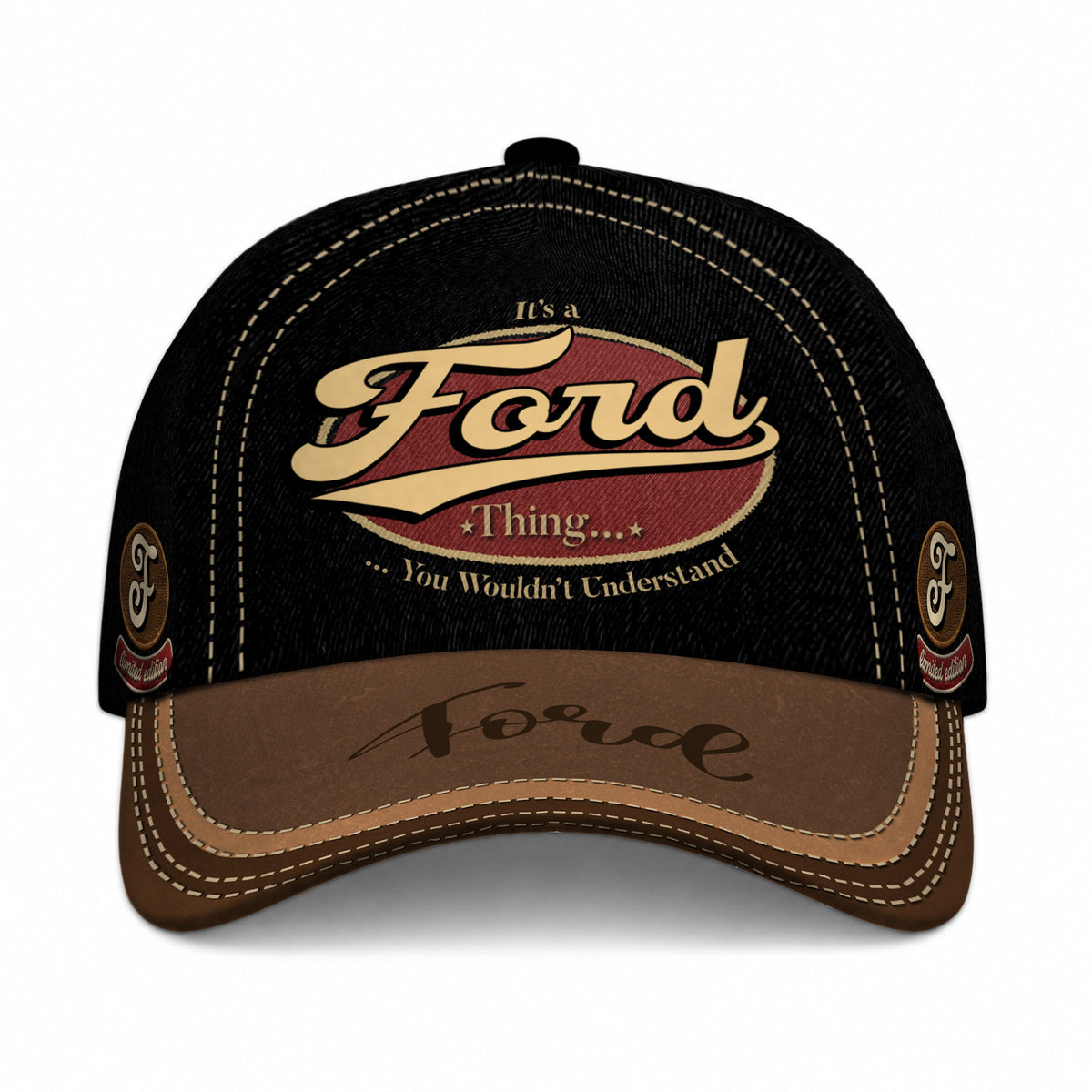 FORD  TC06 HH79 Personalized Distressed Baseball Cap, Custom Retro Trucker Hat, Statement Dad Cap