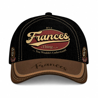 FRANCES  TC06 HH79 Personalized Distressed Baseball Cap, Custom Retro Trucker Hat, Statement Dad Cap