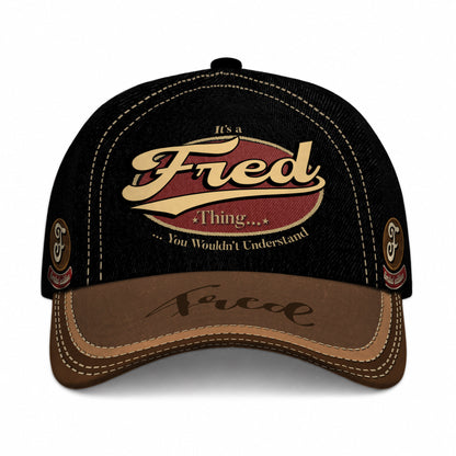FRED  TC06 HH79 Personalized Distressed Baseball Cap, Custom Retro Trucker Hat, Statement Dad Cap