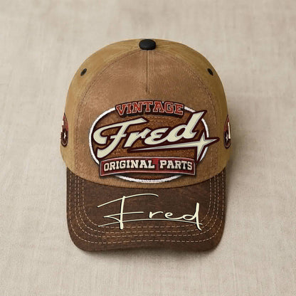 FRED TC02 HH79  Personalized Name Baseball Cap, Vintage Retro Hat, Custom Gift for Him & Her