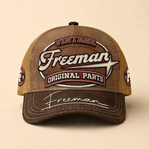FREEMAN TC02 HH79  Personalized Name Baseball Cap, Vintage Retro Hat, Custom Gift for Him & Her