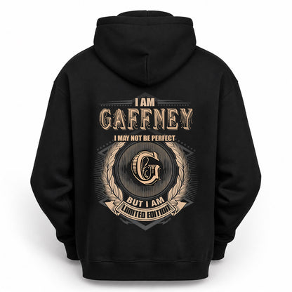 GAFFNEY 2K-101–Personalized Name Quote Apparel “I Am NAME May Not Be Perfect But I Am Limited Edition”