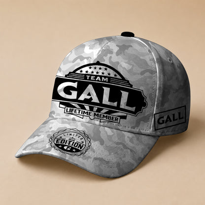 GALL TC01 HH79 Team Your Name Hat, Personalized Camo Baseball Cap, Custom Family Gift, Gift for Him Her