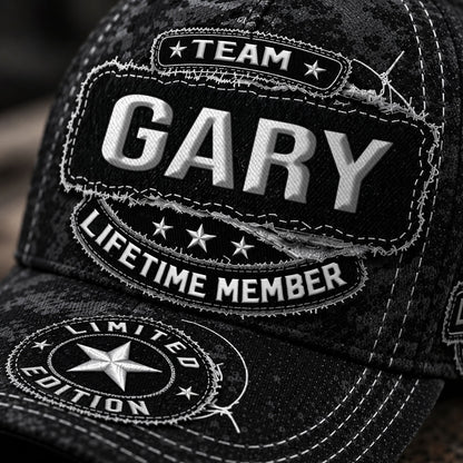 GARY TC03 HH79  Personalized Black Camo Baseball Cap, Custom Name Family Hat