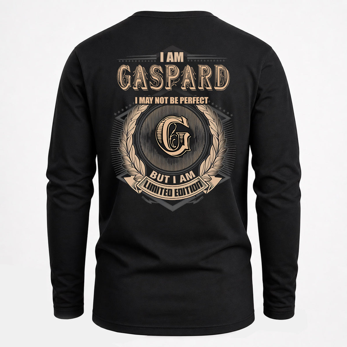 GASPARD 2K-101–Personalized Name Quote Apparel “I Am NAME May Not Be Perfect But I Am Limited Edition”