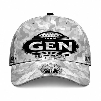 GEN TC01 HH79 Team Your Name Hat, Personalized Camo Baseball Cap, Custom Family Gift, Gift for Him Her