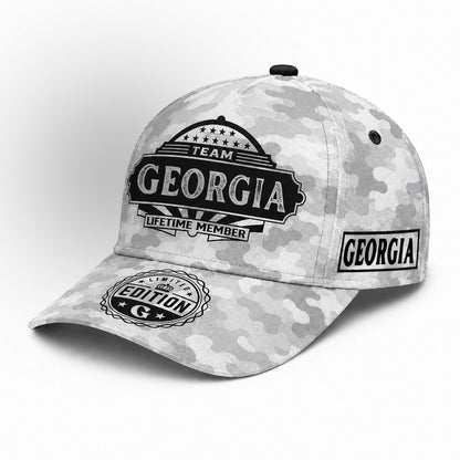 GEORGIA TC01 HH79 Team Your Name Hat, Personalized Camo Baseball Cap, Custom Family Gift, Gift for Him Her