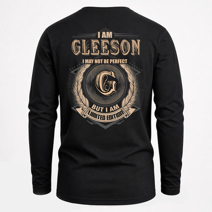 GLEESON 2K-101–Personalized Name Quote Apparel “I Am NAME May Not Be Perfect But I Am Limited Edition”