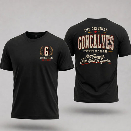 GONCALVES W65-F6-168 – Personalized Original Issue Apparel “The Original NAME Certified One-of-One"