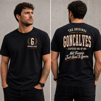 GONCALVES W65-F6-168 – Personalized Original Issue Apparel “The Original NAME Certified One-of-One"