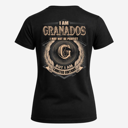 GRANADOS 2K-101–Personalized Name Quote Apparel “I Am NAME May Not Be Perfect But I Am Limited Edition”