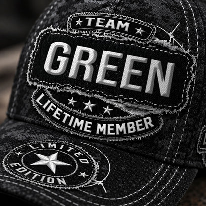 GREEN TC03 HH79  Personalized Black Camo Baseball Cap, Custom Name Family Hat