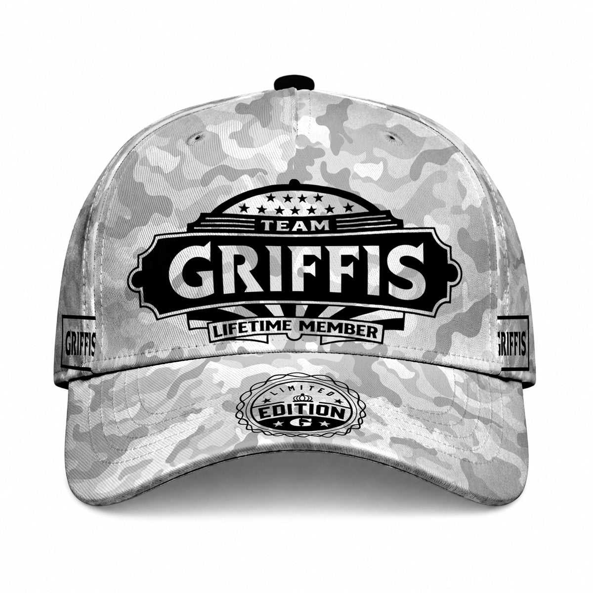 GRIFFIS TC01 HH79 Team Your Name Hat, Personalized Camo Baseball Cap, Custom Family Gift, Gift for Him Her