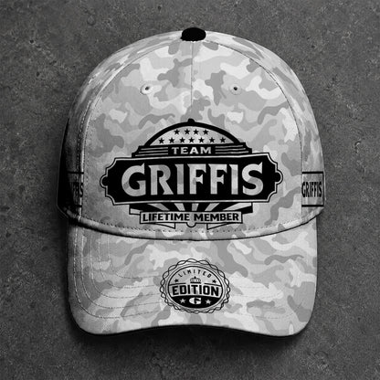 GRIFFIS TC01 HH79 Team Your Name Hat, Personalized Camo Baseball Cap, Custom Family Gift, Gift for Him Her
