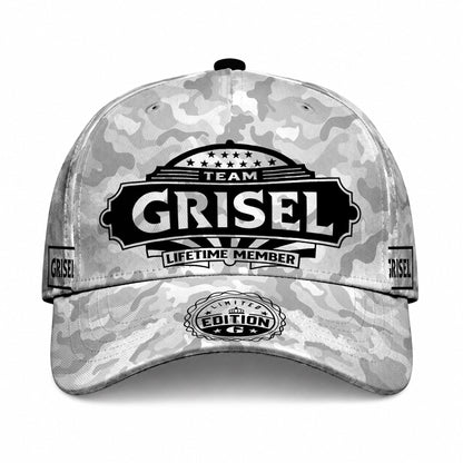 GRISEL TC01 HH79 Team Your Name Hat, Personalized Camo Baseball Cap, Custom Family Gift, Gift for Him Her