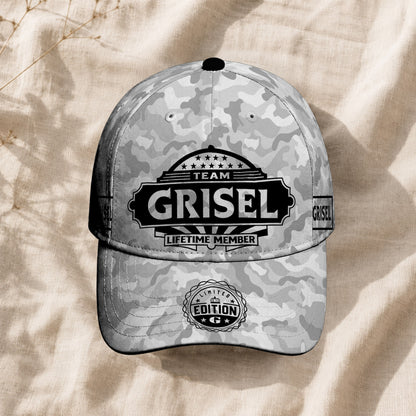 GRISEL TC01 HH79 Team Your Name Hat, Personalized Camo Baseball Cap, Custom Family Gift, Gift for Him Her