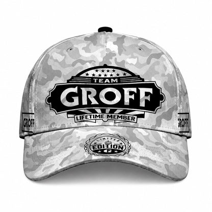 GROFF TC01 HH79 Team Your Name Hat, Personalized Camo Baseball Cap, Custom Family Gift, Gift for Him Her