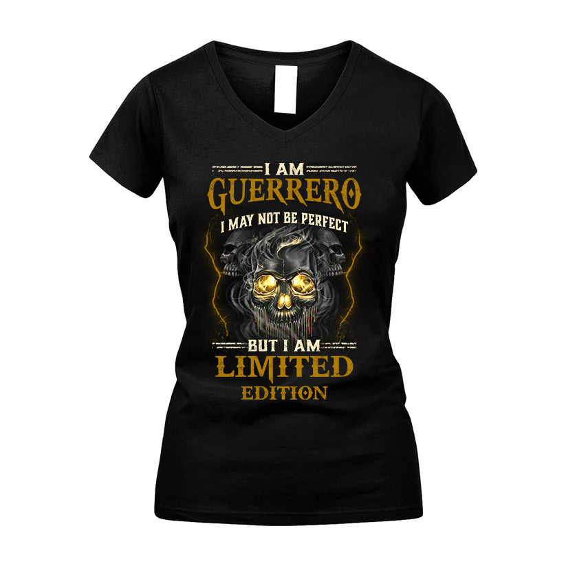 I Am Guerrero, I May Not Be Perfect, But I Am Limited Edition – Personalized Skull T-Shirt