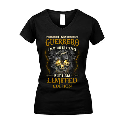 I Am Guerrero, I May Not Be Perfect, But I Am Limited Edition – Personalized Skull T-Shirt