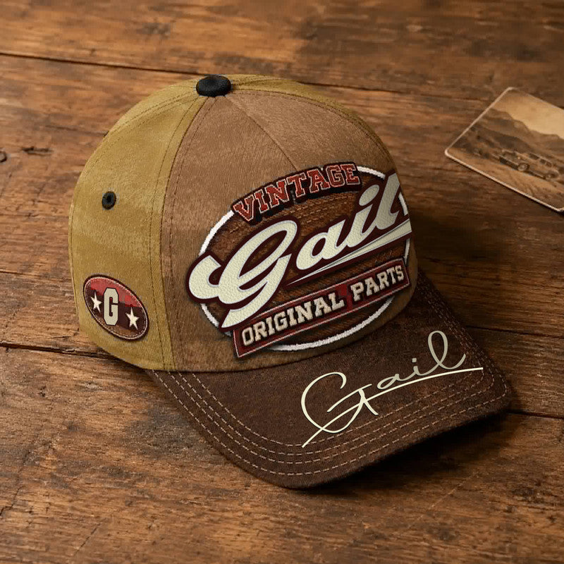 GAIL TC02 HH79  Personalized Name Baseball Cap, Vintage Retro Hat, Custom Gift for Him & Her