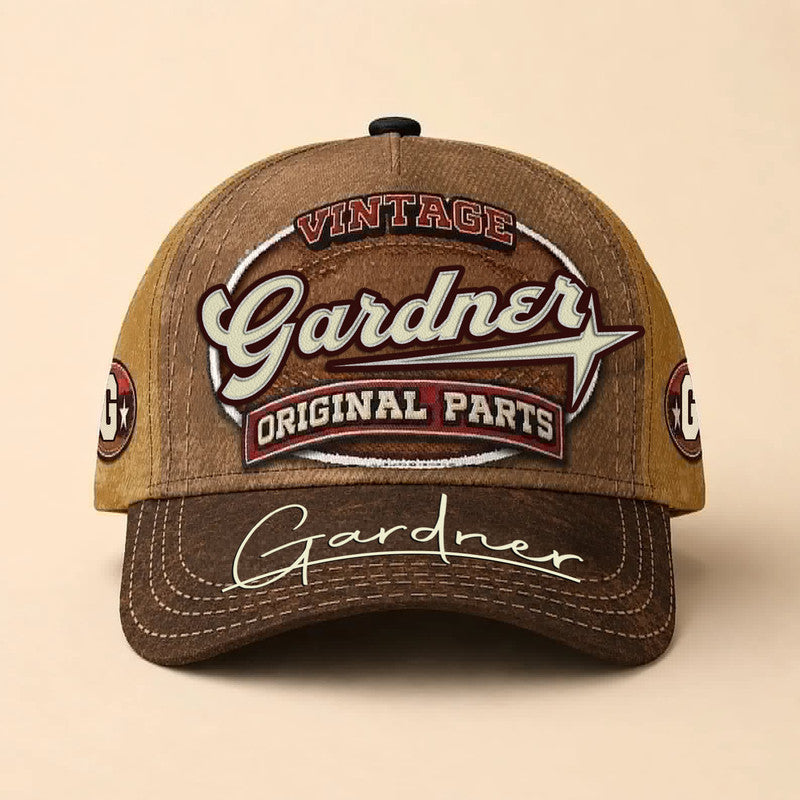 GARDNER TC02 HH79  Personalized Name Baseball Cap, Vintage Retro Hat, Custom Gift for Him & Her
