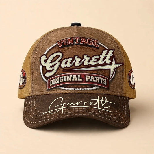 GARRETT TC02 HH79  Personalized Name Baseball Cap, Vintage Retro Hat, Custom Gift for Him & Her