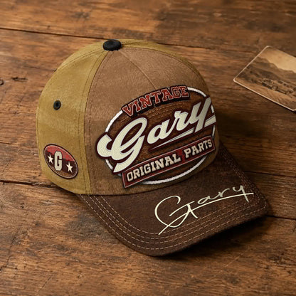 GARY TC02 HH79  Personalized Name Baseball Cap, Vintage Retro Hat, Custom Gift for Him & Her