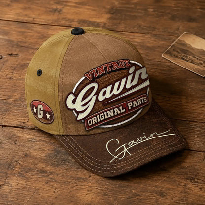 GAVIN TC02 HH79  Personalized Name Baseball Cap, Vintage Retro Hat, Custom Gift for Him & Her
