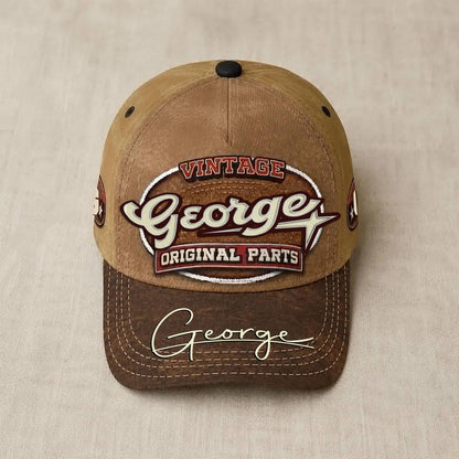 GEORGE TC02 HH79  Personalized Name Baseball Cap, Vintage Retro Hat, Custom Gift for Him & Her