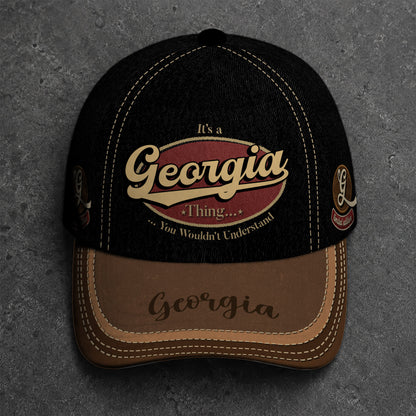 GEORGIA  TC06 HH79 Personalized Distressed Baseball Cap, Custom Retro Trucker Hat, Statement Dad Cap