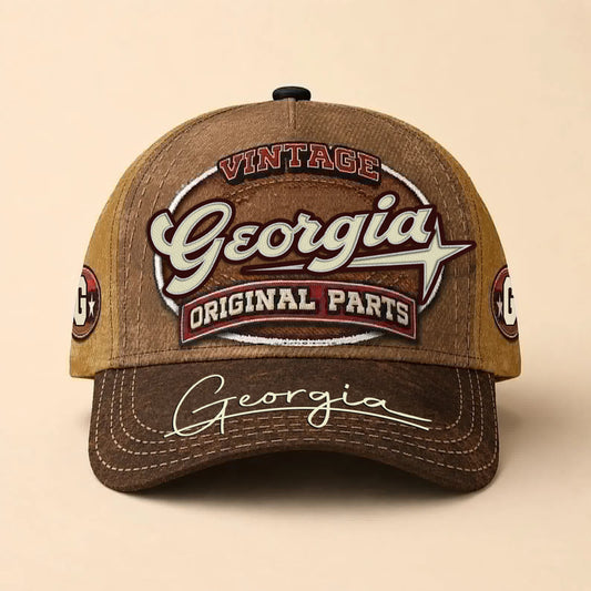 GEORGIA TC02 HH79  Personalized Name Baseball Cap, Vintage Retro Hat, Custom Gift for Him & Her