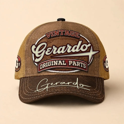 GERARDO TC02 HH79  Personalized Name Baseball Cap, Vintage Retro Hat, Custom Gift for Him & Her