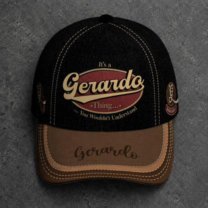 GERARDO  TC06 HH79 Personalized Distressed Baseball Cap, Custom Retro Trucker Hat, Statement Dad Cap
