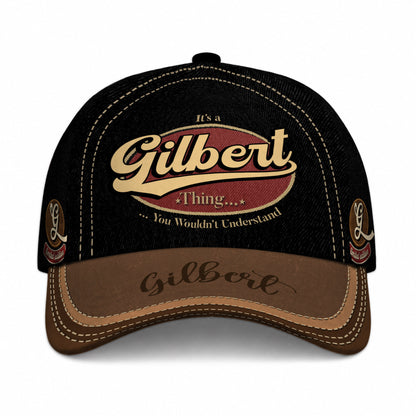 GILBERT  TC06 HH79 Personalized Distressed Baseball Cap, Custom Retro Trucker Hat, Statement Dad Cap