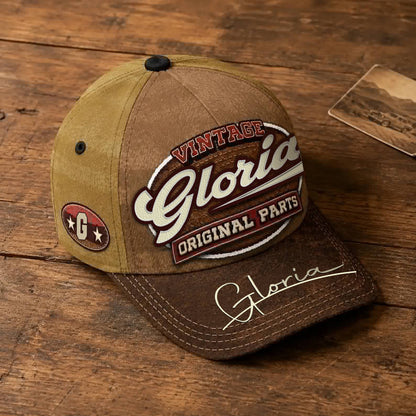 GLORIA TC02 HH79  Personalized Name Baseball Cap, Vintage Retro Hat, Custom Gift for Him & Her
