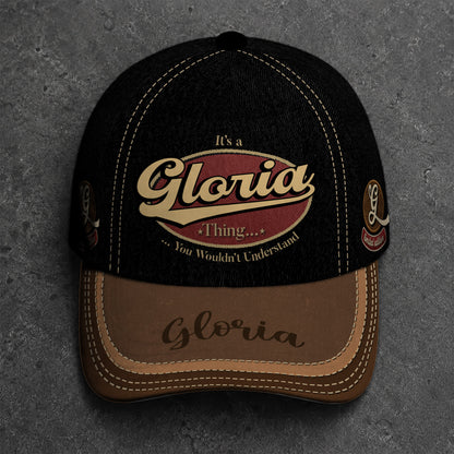 GLORIA  TC06 HH79 Personalized Distressed Baseball Cap, Custom Retro Trucker Hat, Statement Dad Cap