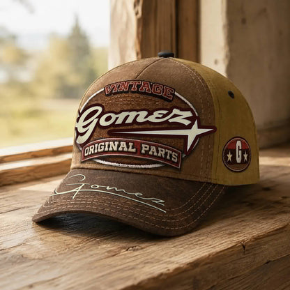 GOMEZ TC02 HH79  Personalized Name Baseball Cap, Vintage Retro Hat, Custom Gift for Him & Her