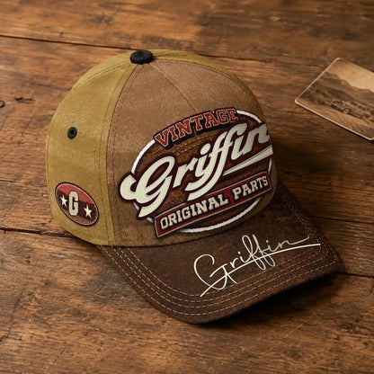 GRIFFIN TC02 HH79  Personalized Name Baseball Cap, Vintage Retro Hat, Custom Gift for Him & Her