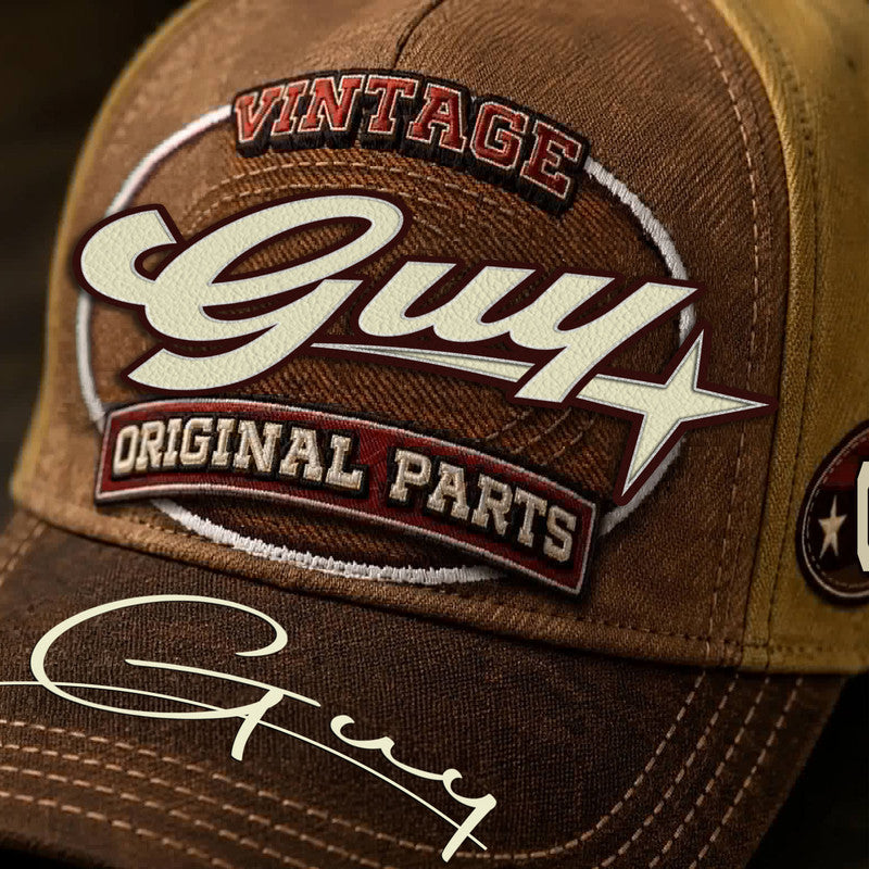 GUY TC02 HH79  Personalized Name Baseball Cap, Vintage Retro Hat, Custom Gift for Him & Her