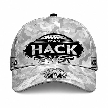 HACK TC01 HH79 Team Your Name Hat, Personalized Camo Baseball Cap, Custom Family Gift, Gift for Him Her