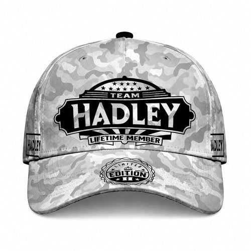 HADLEY TC01 HH79 Team Your Name Hat, Personalized Camo Baseball Cap, Custom Family Gift, Gift for Him Her