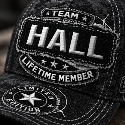 HALL TC03 HH79  Personalized Black Camo Baseball Cap, Custom Name Family Hat
