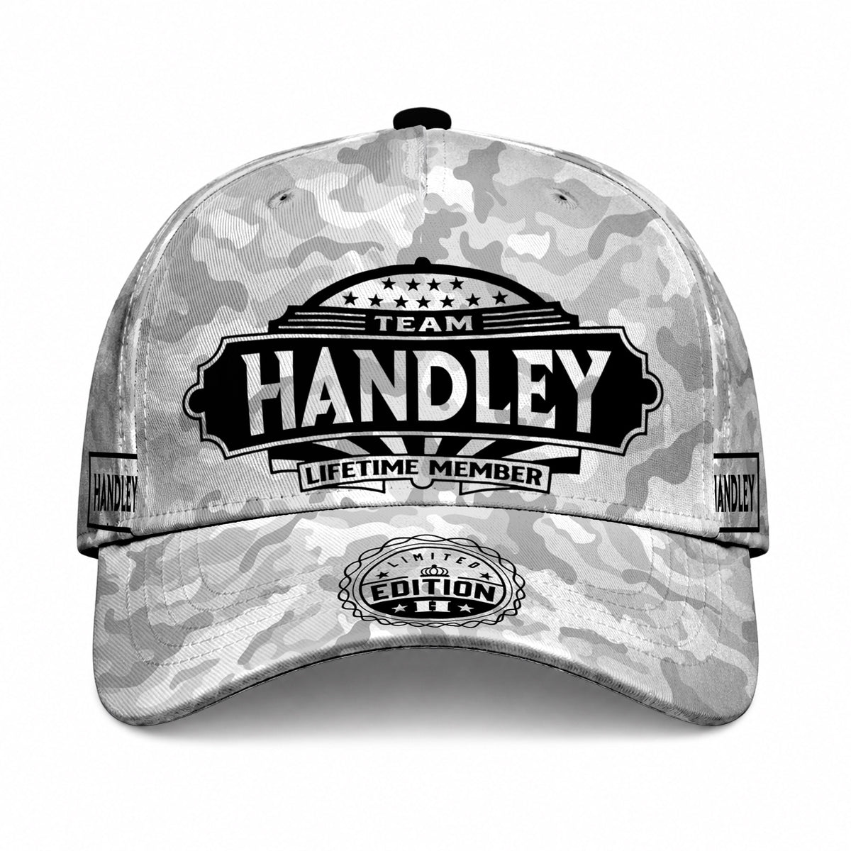 HANDLEY TC01 HH79 Team Your Name Hat, Personalized Camo Baseball Cap, Custom Family Gift, Gift for Him Her