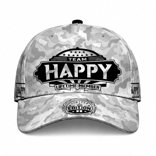 HAPPY TC01 HH79 Team Your Name Hat, Personalized Camo Baseball Cap, Custom Family Gift, Gift for Him Her