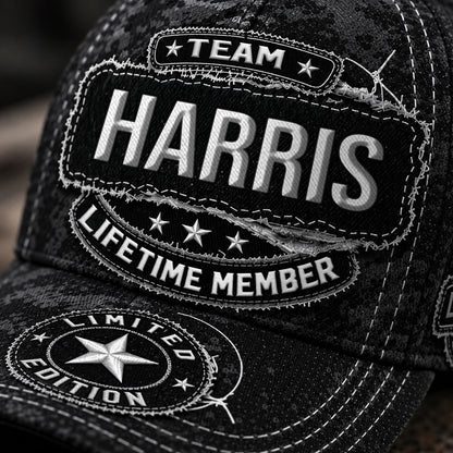 HARRIS TC03 HH79  Personalized Black Camo Baseball Cap, Custom Name Family Hat