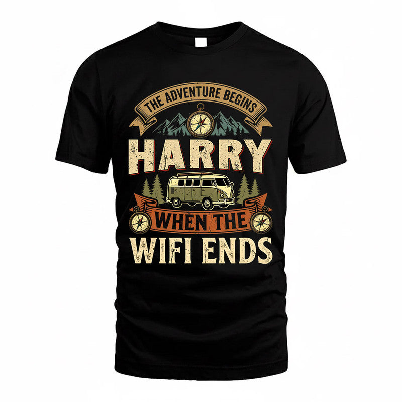 HARRY TT898-K6-229 – Personalized Funny Camping Quote Apparel “The Adventure Begins When The WiFi Ends”