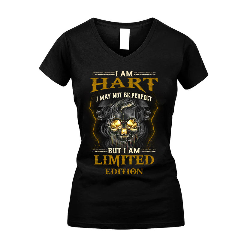 I Am Hart, I May Not Be Perfect, But I Am Limited Edition – Personalized Skull T-Shirt